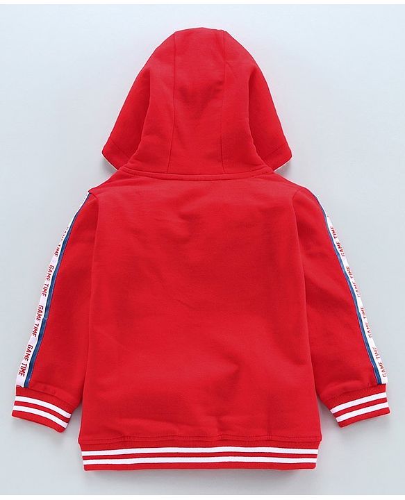 Babyhug Full Sleeves Hooded Jacket Game Time - Red
