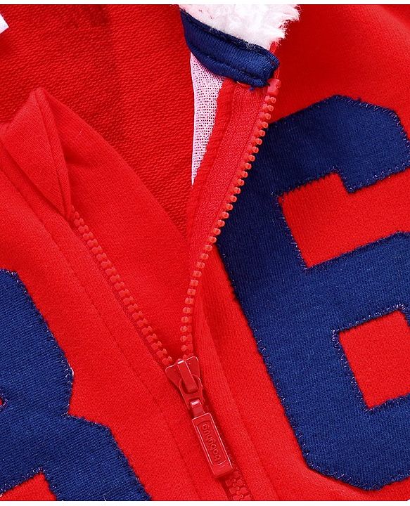 Babyhug Full Sleeves Hooded Jacket Game Time - Red