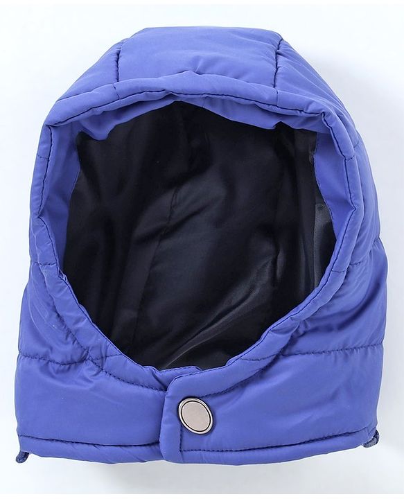Babyhug Full Sleeves Color Block Hooded Jacket - Blue