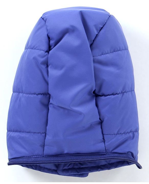 Babyhug Full Sleeves Color Block Hooded Jacket - Blue