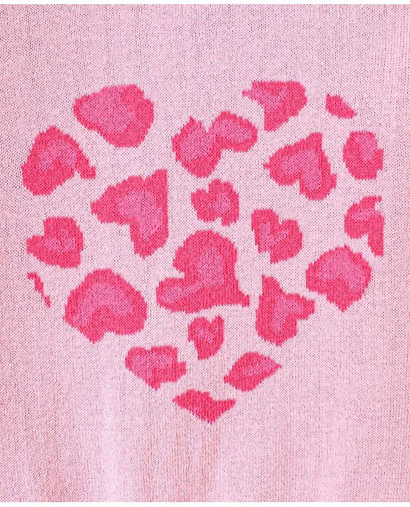 Babyhug Full Sleeves 100% Organic Pullover Sweater Heart Print - Pink