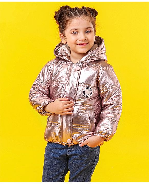Babyhug Full Sleeves Hooded Padded Jacket - Pink
