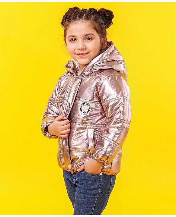 Babyhug Full Sleeves Hooded Padded Jacket - Pink
