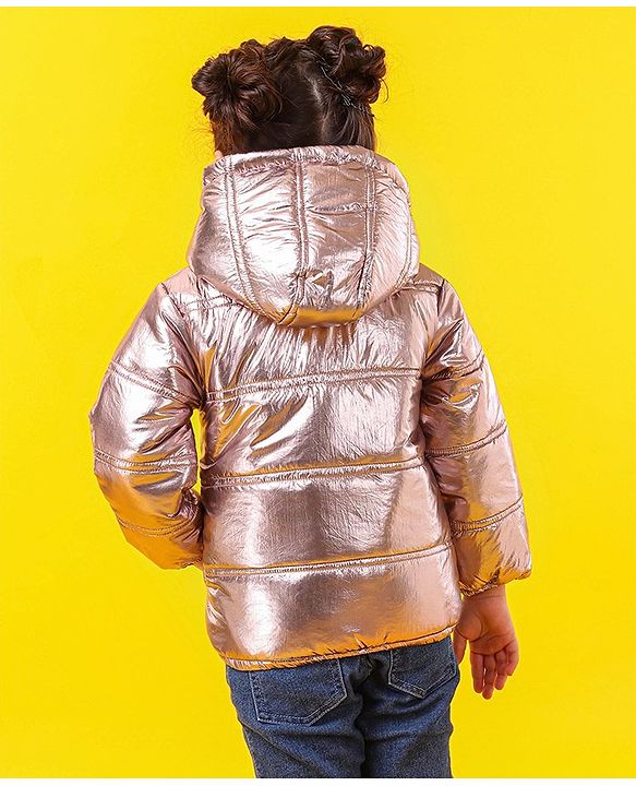 Babyhug Full Sleeves Hooded Padded Jacket - Pink