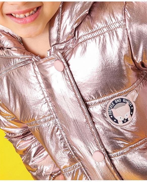 Babyhug Full Sleeves Hooded Padded Jacket - Pink