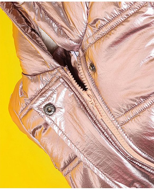 Babyhug Full Sleeves Hooded Padded Jacket - Pink