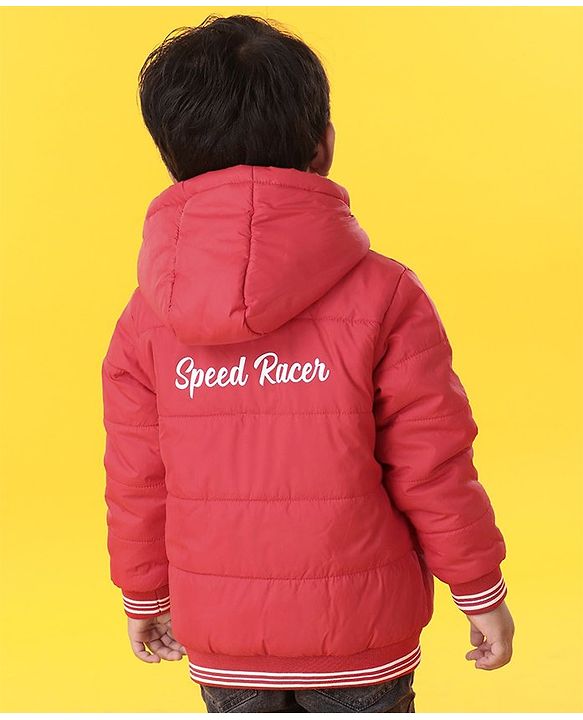 Babyhug Sleeveless Quilted Jacket with Badge - Red