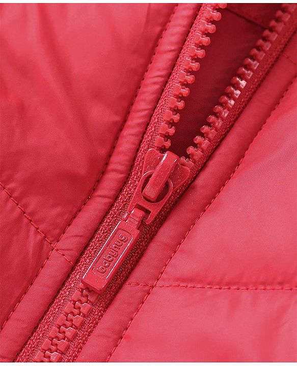 Babyhug Sleeveless Quilted Jacket with Badge - Red