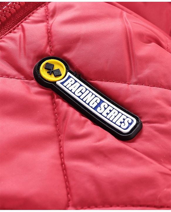 Babyhug Full Sleeves Reversible Jacket With Hood - Red