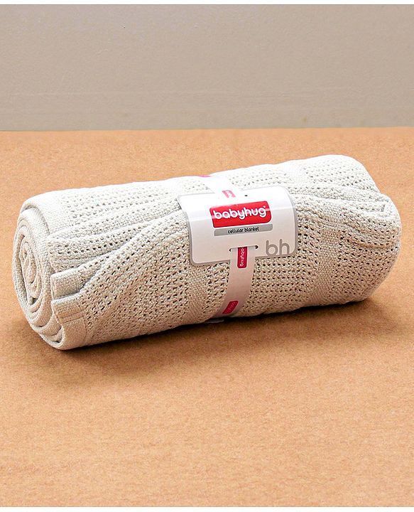 Babyhug All Season Cotton Cellular Blanket - Grey