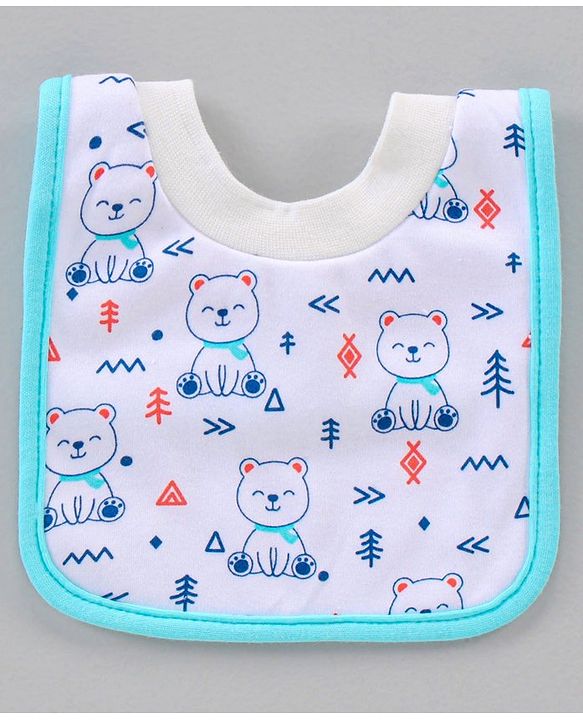 Babyhug Cotton Pullover Bibs Multi Print Set of 2 - Blue White