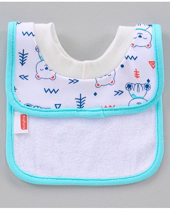 Babyhug Cotton Pullover Bibs Multi Print Set of 2 - Blue White