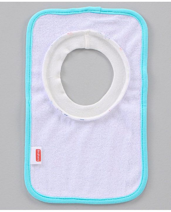 Babyhug Cotton Pullover Bibs Multi Print Set of 2 - Blue White