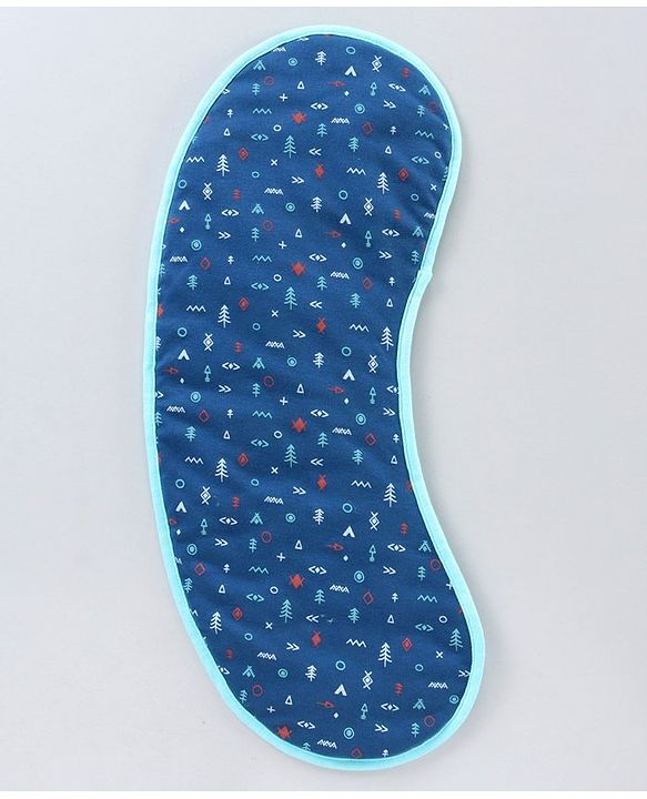 Babyhug Cotton Burp Cloths Bear Print Set of 2 - Navy Blue & White