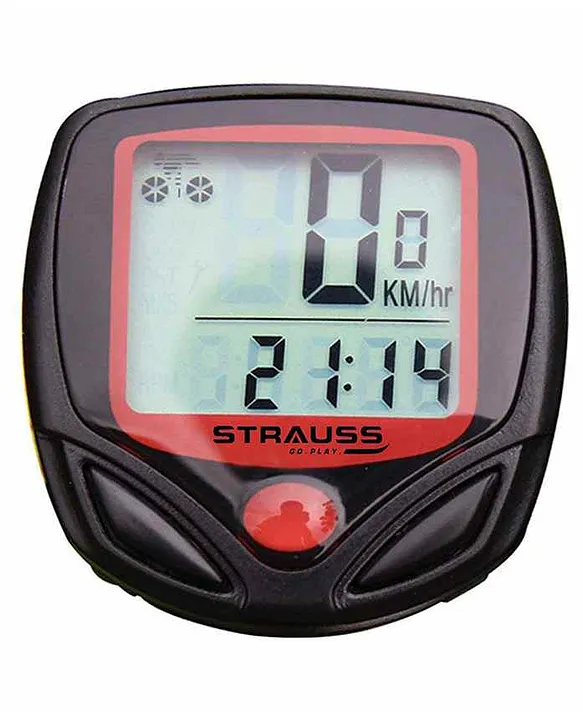 Strauss Bicycle Computer Odometer Speedometer Wired Cyclocomputer Black info