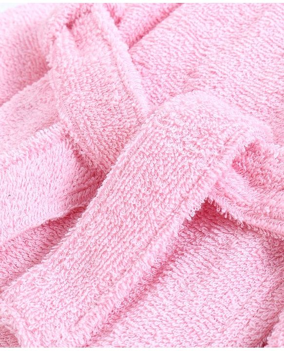 Babyhug Full Sleeves Crown Bathrobe - Pink