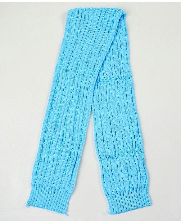 Babyhug Woollen Cap with Muffler & Mittens Blue - Diameter 9 cm