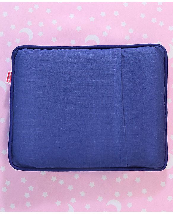 Babyhug Cotton Head Shaping 1 Kg Mustard Seeds/Rai Pillow Car Print - Navy Blue
