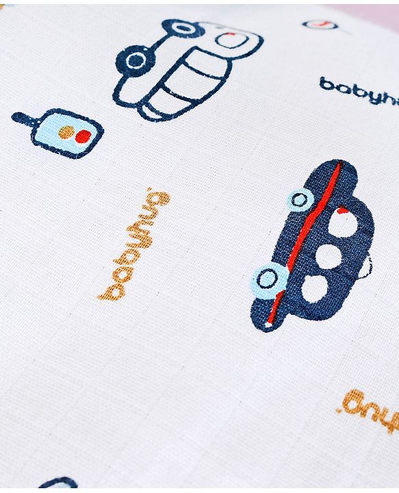 Babyhug Cotton Head Shaping 1 Kg Mustard Seeds/Rai Pillow Car Print - Navy Blue