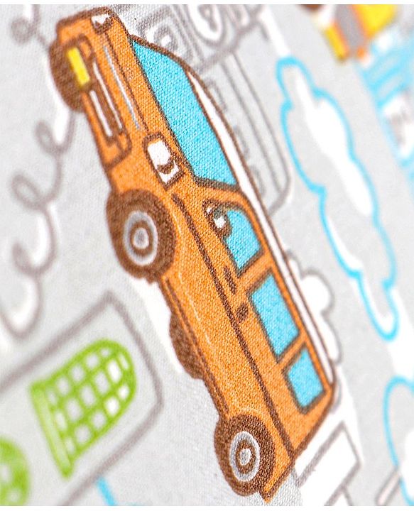 Babyhug Premium 100% Cotton Fitted Crib Sheet Transport Print Small - Blue