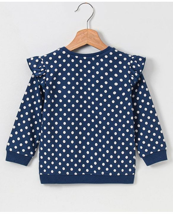 Babyhug Full Sleeves Sweatshirt With Frill Detailing Fox Graphics - Limoges Aop