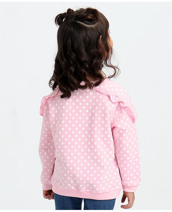 Babyhug Full Sleeves Sweatshirt With Elephant Graphics - Pink