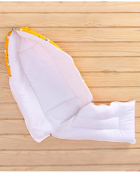 Babyhug 100% Cotton Sleeping Bag cum Carry Nest Zebra Print - Orange