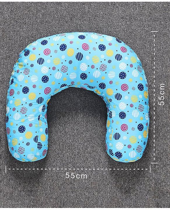 Babyhug 100% Cotton Feeding Pillow Circle Print - Blue