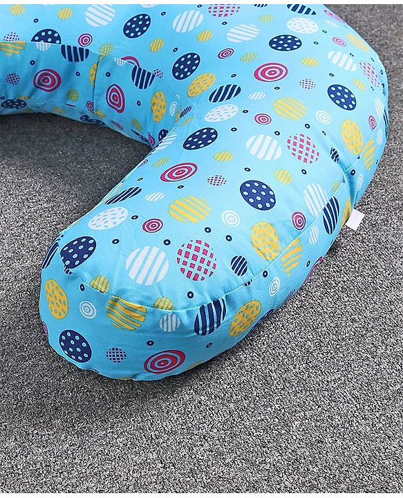 Babyhug 100% Cotton Feeding Pillow Circle Print - Blue