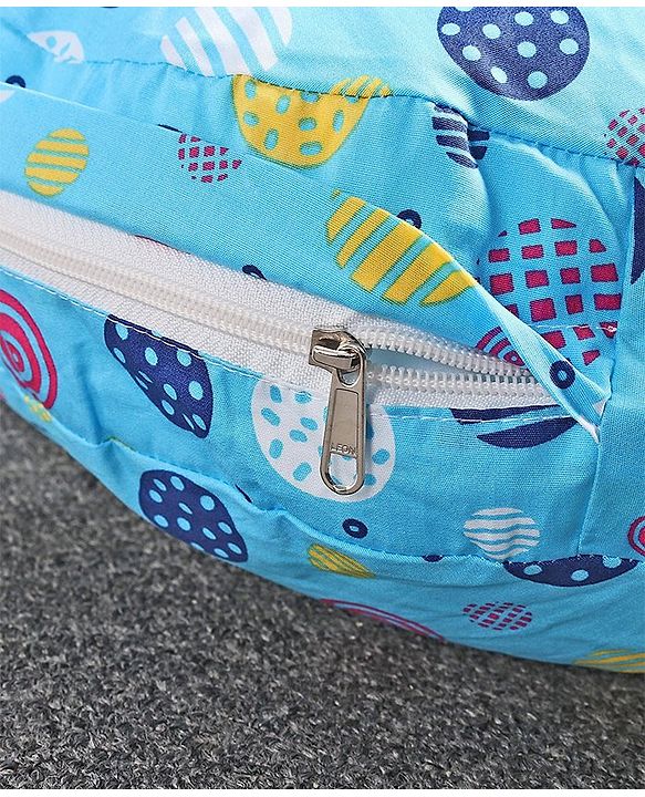 Babyhug 100% Cotton Feeding Pillow Circle Print - Blue