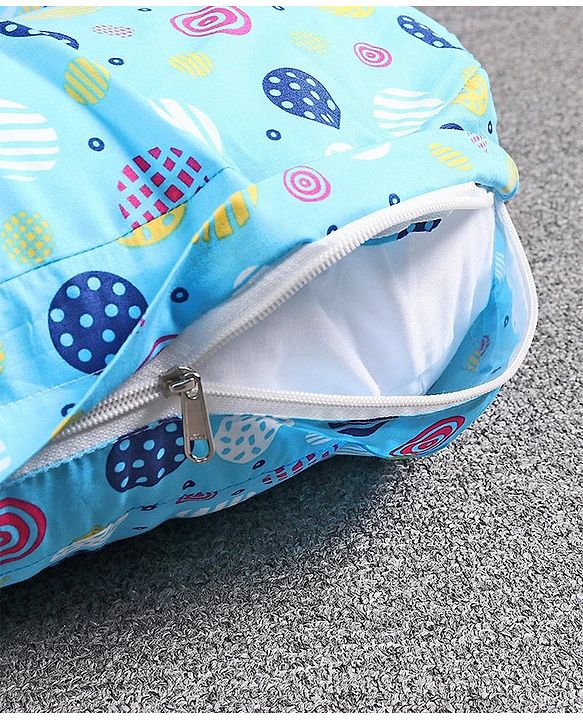 Babyhug 100% Cotton Feeding Pillow Circle Print - Blue