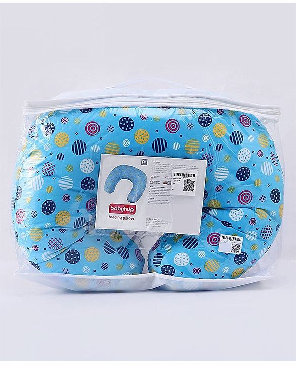 Babyhug 100% Cotton Feeding Pillow Circle Print - Blue