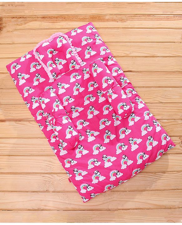 Babyhug 100% Cotton Bedding Set - Pink