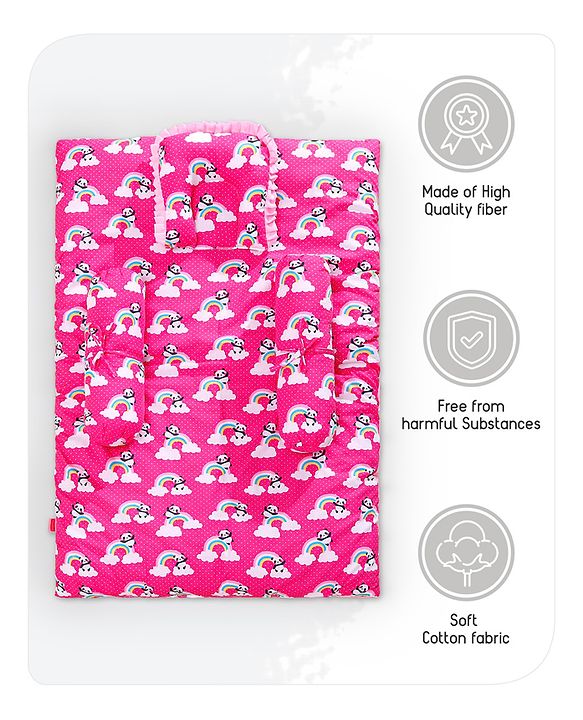 Babyhug 100% Cotton Bedding Set - Pink