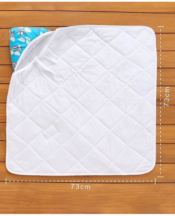 Babyhug 100% Cotton Hooded Quilted Wrapper Panda Print - Blue