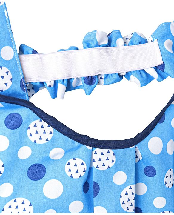 Babyhug 100% Cotton Feeding Pillow with Nursing Cape Polka Dots - Blue