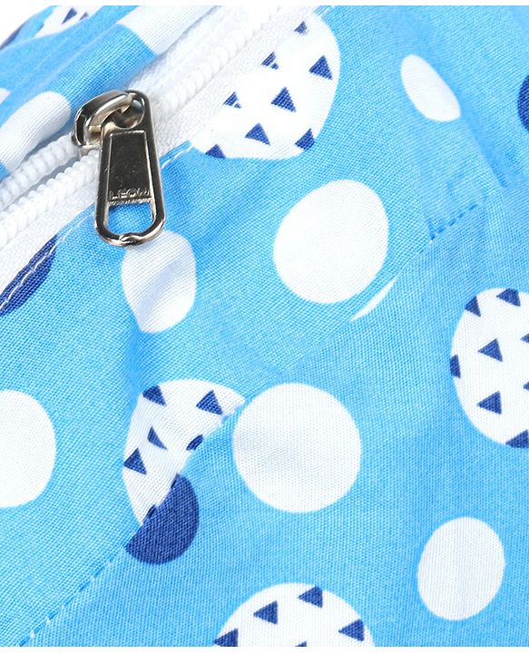 Babyhug 100% Cotton Feeding Pillow with Nursing Cape Polka Dots - Blue