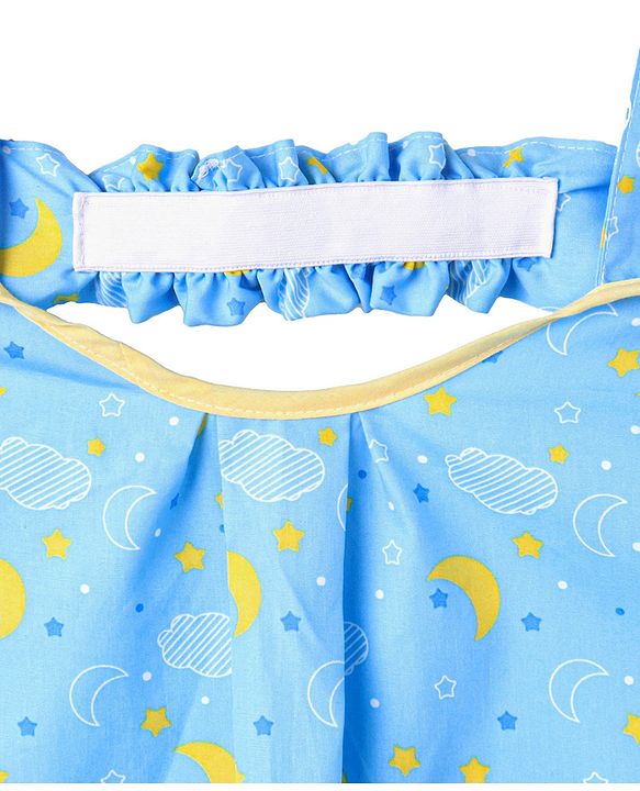 Babyhug 100% Cotton Feeding Pillow with Nursing Cape Moon Print - Blue