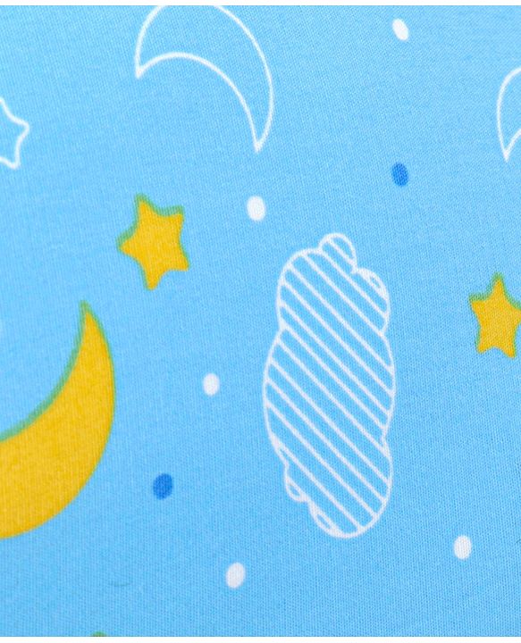 Babyhug 100% Cotton Feeding Pillow with Nursing Cape Moon Print - Blue