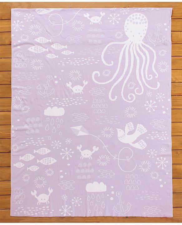 Pine Kids 100% Cotton All Season Reversible Blanket - Purple