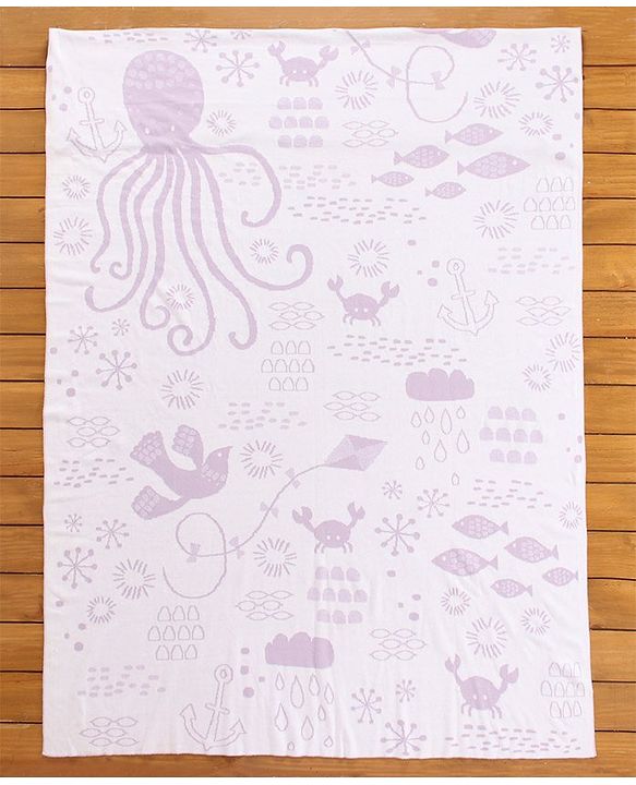 Pine Kids 100% Cotton All Season Reversible Blanket - Purple