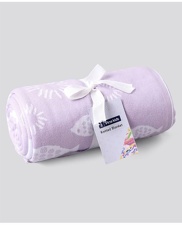 Pine Kids 100% Cotton All Season Reversible Blanket - Purple