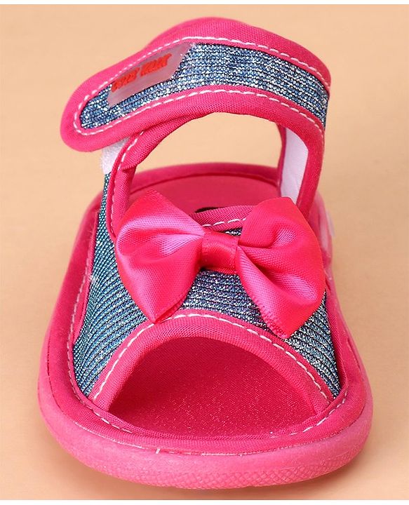 Cute Walk by Babyhug Sandals Bow Applique - Dark Pink