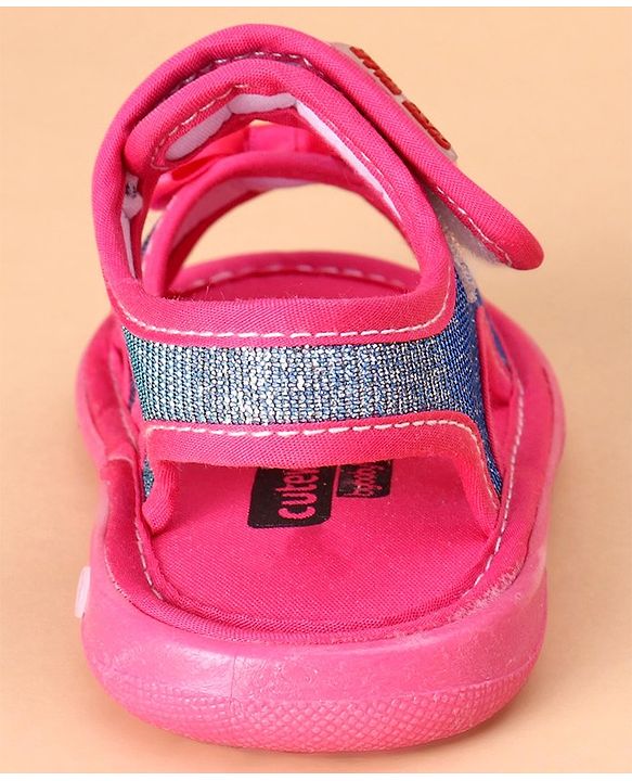 Cute Walk by Babyhug Sandals Bow Applique - Dark Pink