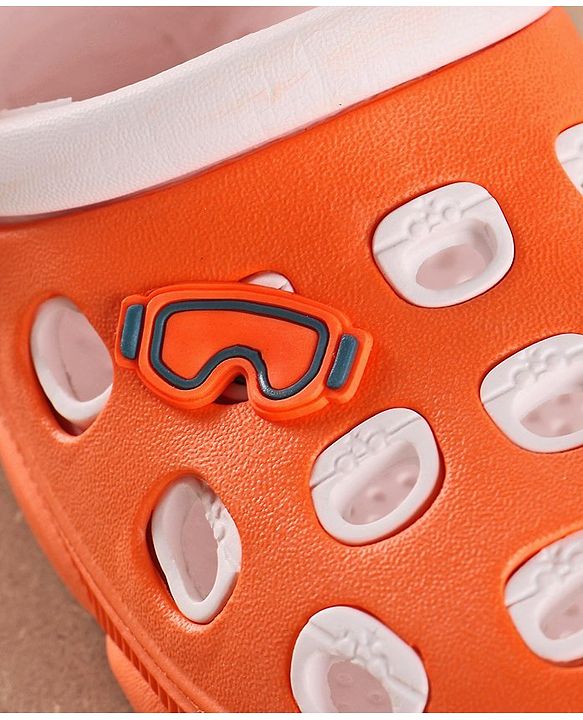 Pine Kids Clogs With Back Strap - Orange White