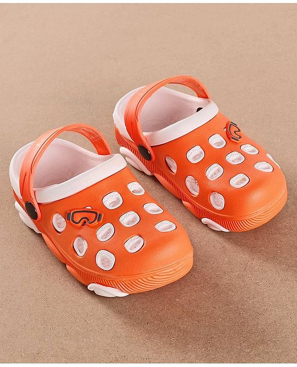 Pine Kids Clogs With Back Strap - Orange White
