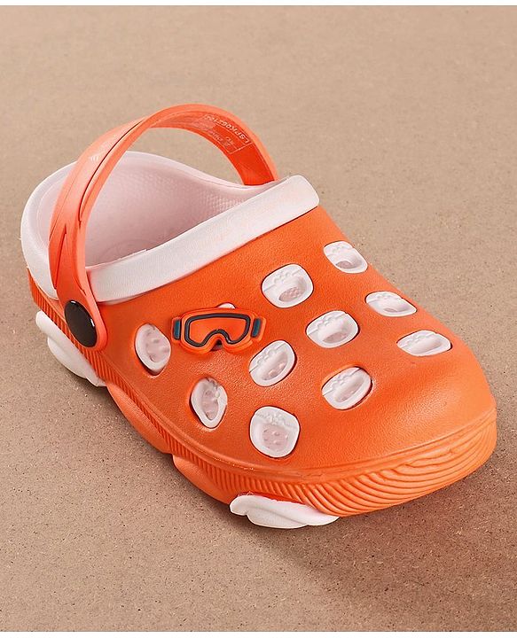 Pine Kids Clogs With Back Strap - Orange White