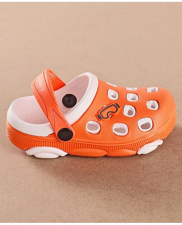 Pine Kids Clogs With Back Strap - Orange White