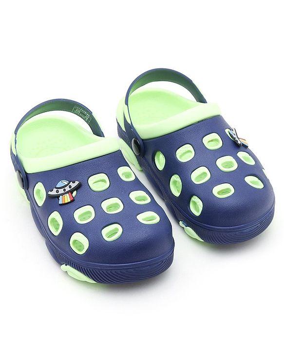 Pine Kids Clogs Spaceship Patch - Blue