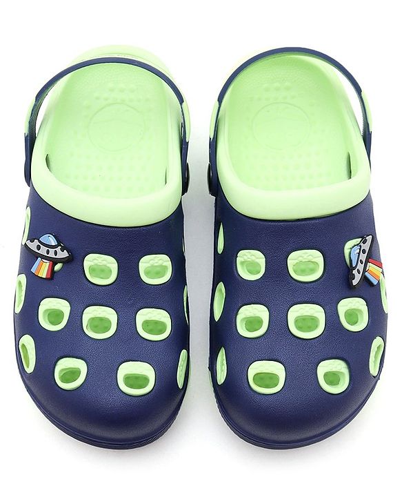 Pine Kids Clogs Spaceship Patch - Blue
